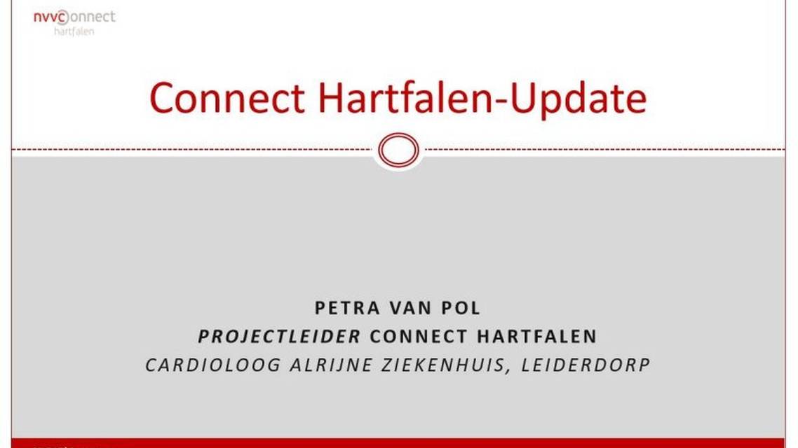 Slides ConnectConnected hoe gaat het in de gestarte regios en waar loopt men tegenaan